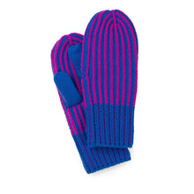 Load image into Gallery viewer, Chunky Rib Knit Mittens: Cobalt Magenta
