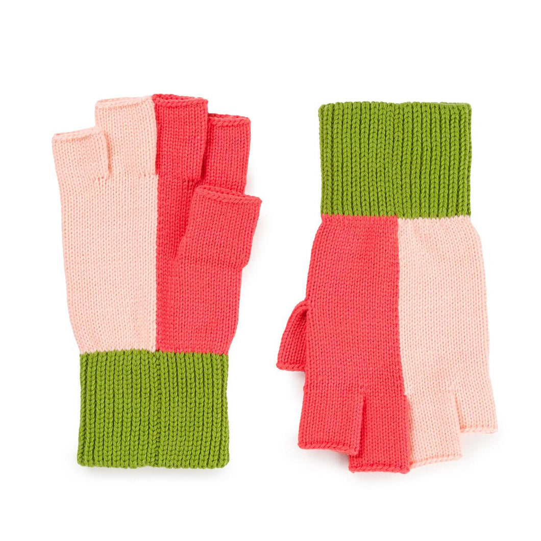Polder Knit Fingerless Gloves: Melon Blush