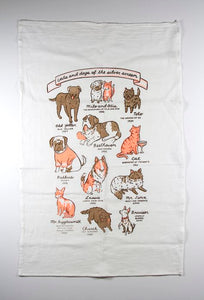 Tea Towel: Cats and Dogs of the Silver Screen