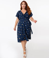 Load image into Gallery viewer, Plus: Butterfly Beauties Wrap Dress
