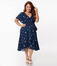 Load image into Gallery viewer, Plus: Butterfly Beauties Wrap Dress
