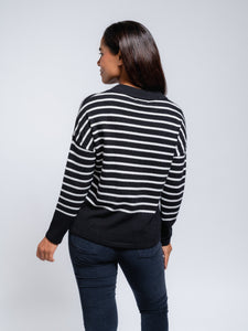 Luxe Striped Vneck