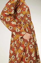 Load image into Gallery viewer, Marigold Retro Floral Dress
