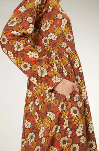 Marigold Retro Floral Dress