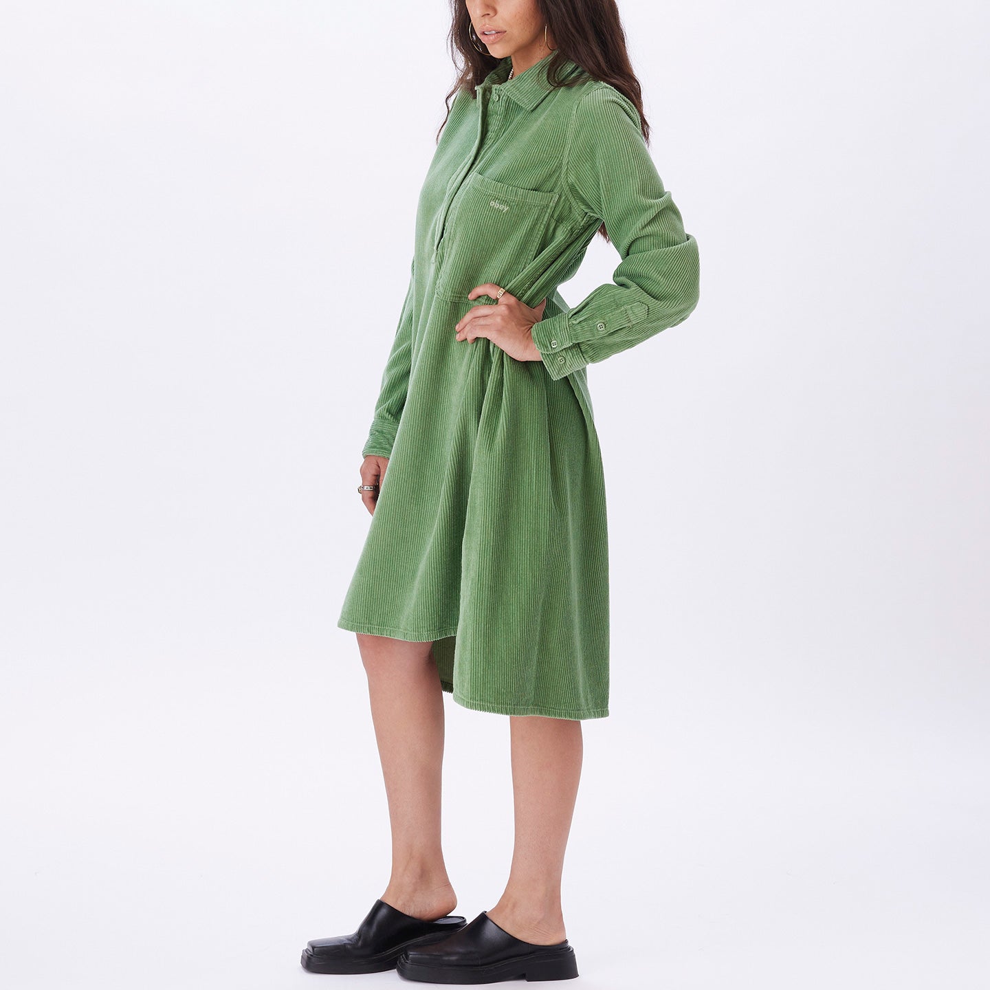 Corduroy shirt dress womens clearance