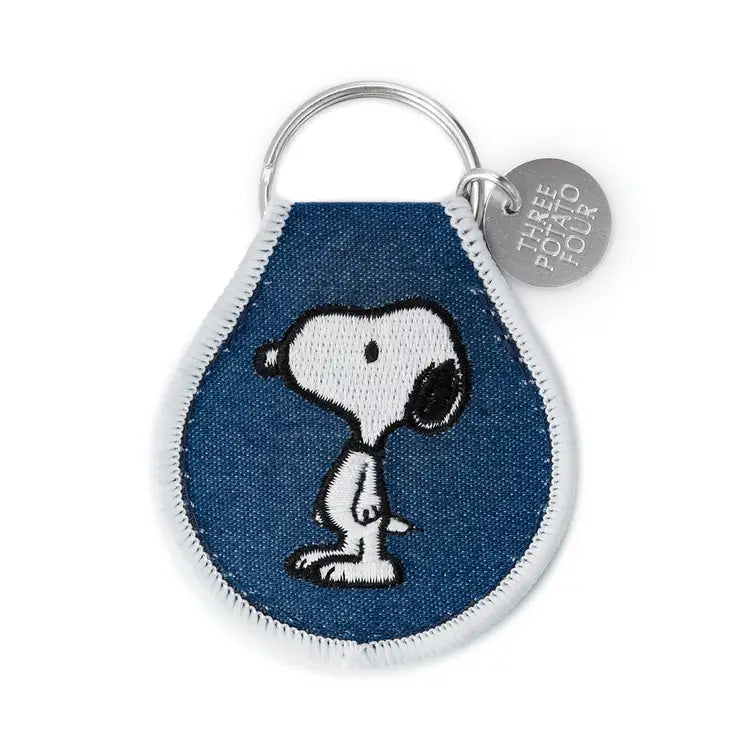 Snoopy Denim Embroidered Patch Keychain
