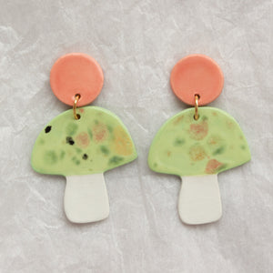 Mushroom Ceramic Earrings by Meghan Macwhirter