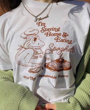 Load image into Gallery viewer, Staying Home and Eating Spaghetti Tshirt by Hannah Michelle Bayley
