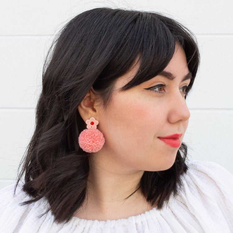 Cherry Blossom Lovechild Ceramic Earrings by Meghan Macwhirter