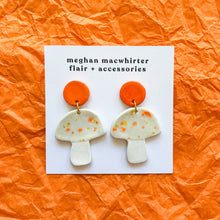 Load image into Gallery viewer, Mushroom Ceramic Earrings by Meghan Macwhirter
