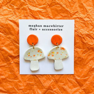 Mushroom Ceramic Earrings by Meghan Macwhirter