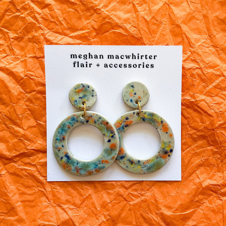 Round Ceramic Earrings by Meghan Macwhirter