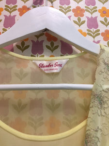 S: Vintage Lemon Yellow Nightgown Set