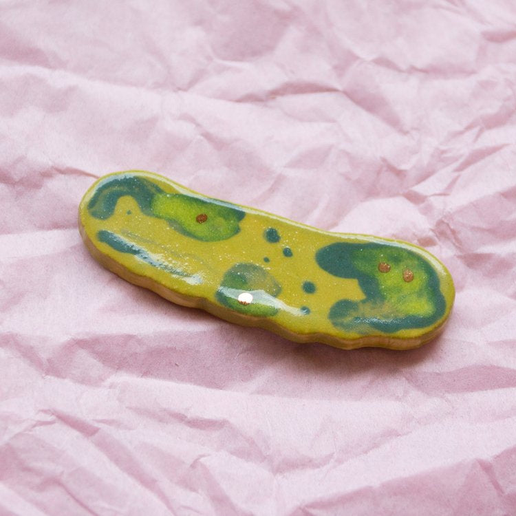 Ceramic Pickle Hair Clip by Meghan Macwhirter