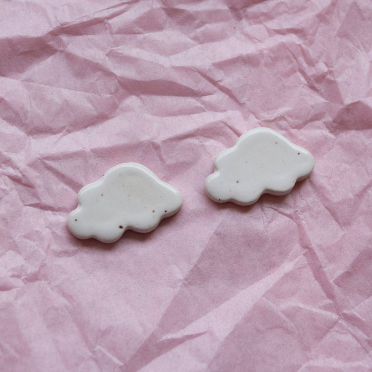 Cloud Stud Ceramic Earrings by Meghan Macwhirter