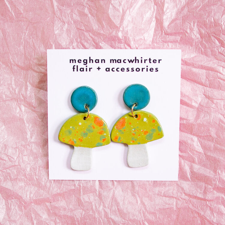 Mushroom Ceramic Earrings by Meghan Macwhirter