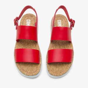 Camper Sandal: Red Leather