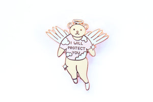 I Will Protect You Angel Enamel Pin