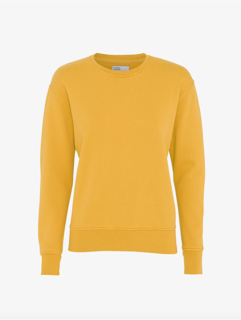 Mustard yellow crew neck sweatshirt online