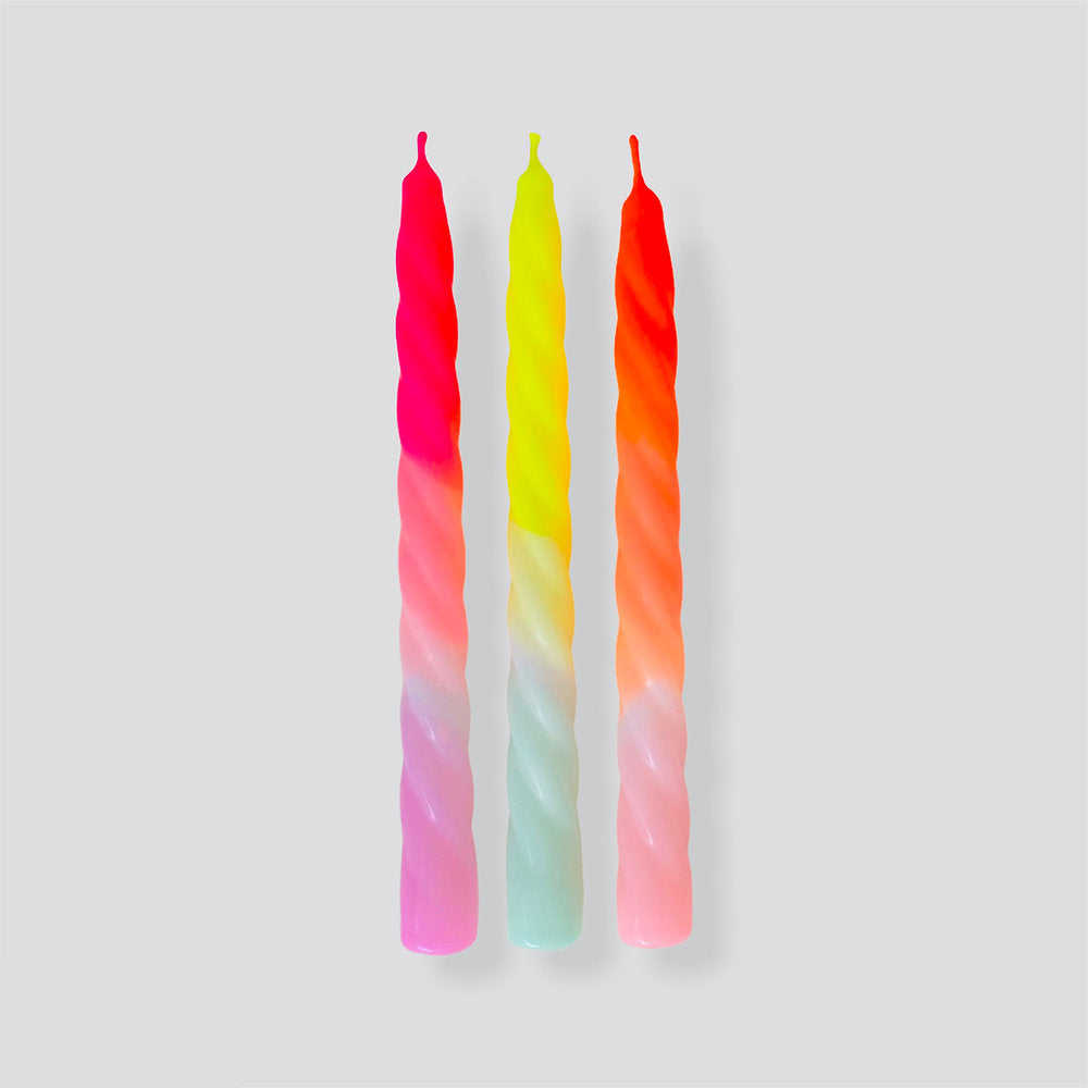Fruit Salad: Twisted Taper Candle Trio