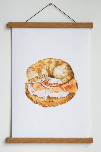 Bagel Cat Print by Stay Home Club
