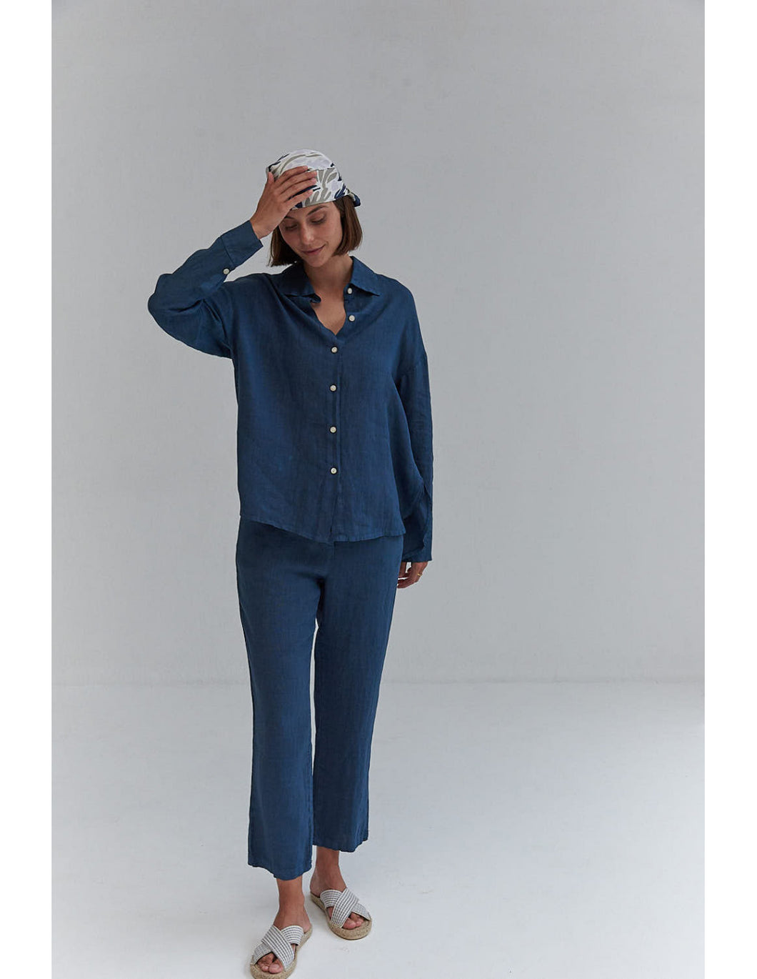 Deep Sea Linen Trouser