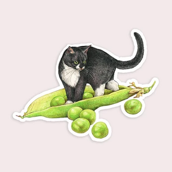 Peas & Cat Sticker