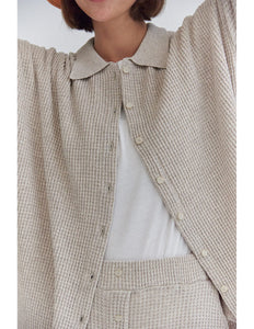 Oatmilk Cozy Knit Button-Up