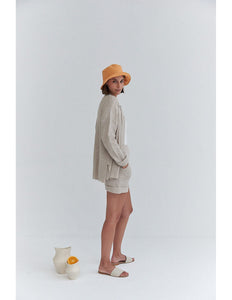 Oatmilk Cozy Knit Button-Up
