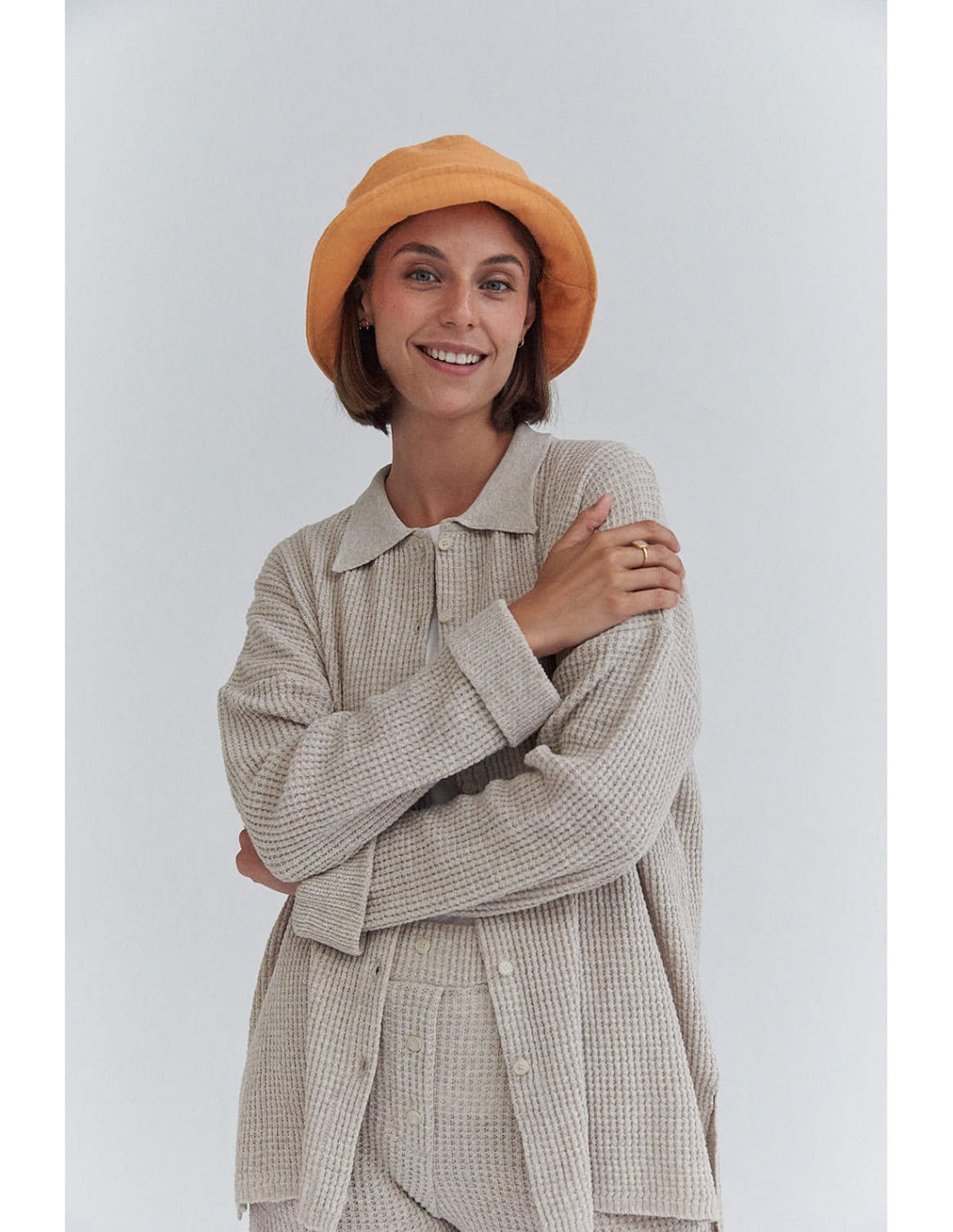 Oatmilk Cozy Knit Button-Up