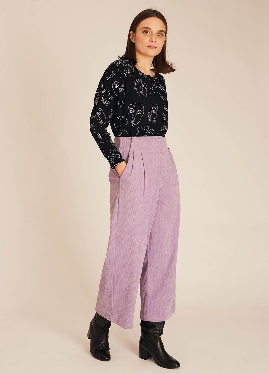 Lilac Corduroy Culotte