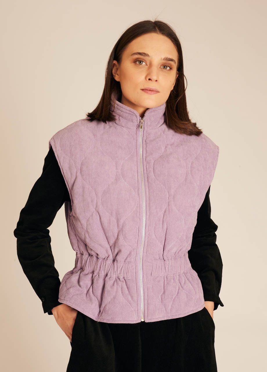 Lilac Corduroy Quilted Vest