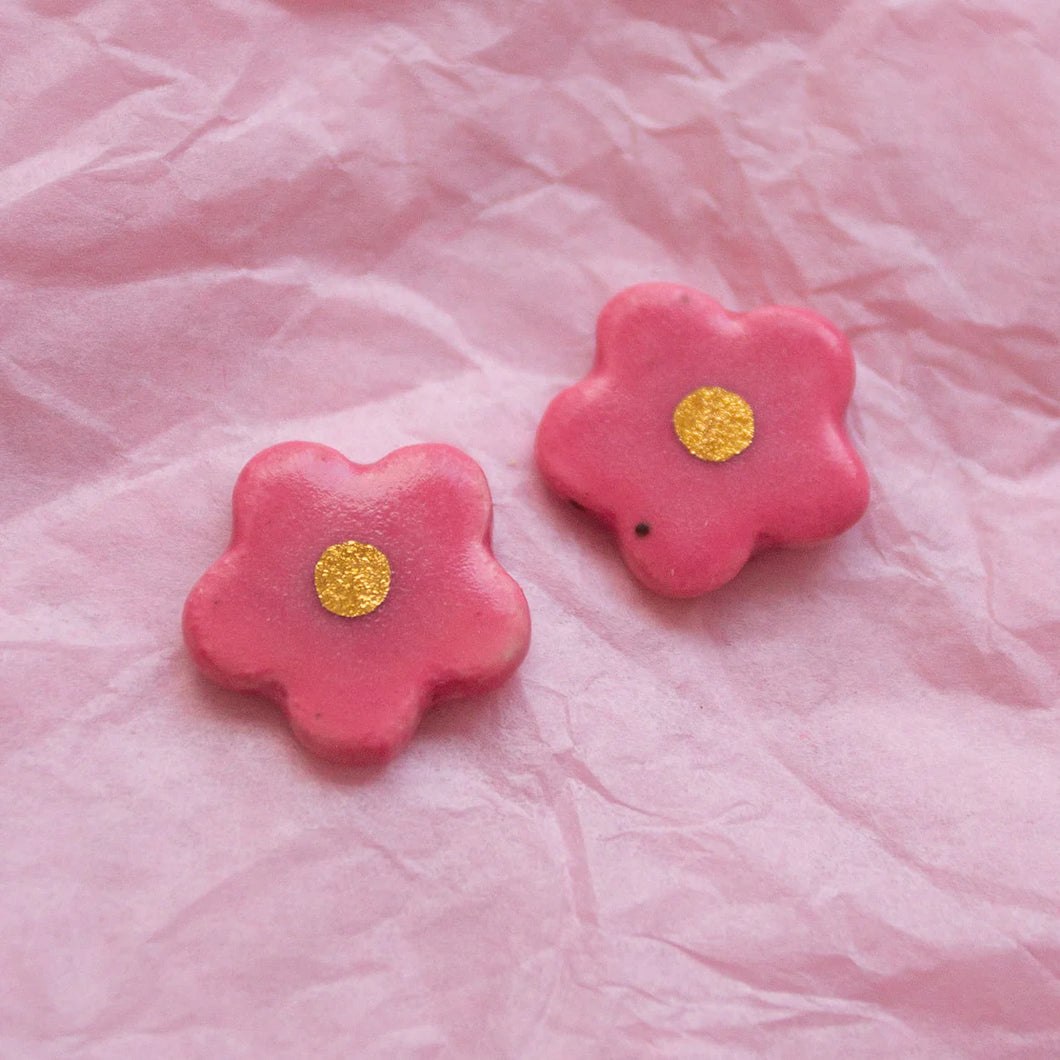 Daisy Stud Ceramic Earrings by Meghan Macwhirter