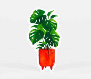 Happy Monstera Sticker