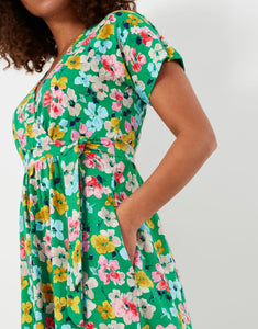 Summer Floral Jersey Wrap Dress