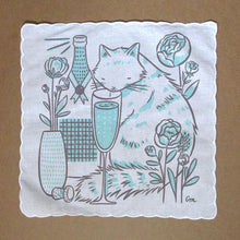 Load image into Gallery viewer, Fancy Handkerchief: Champagne Kitty
