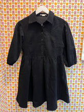 Load image into Gallery viewer, Black Corduroy Skater Dress
