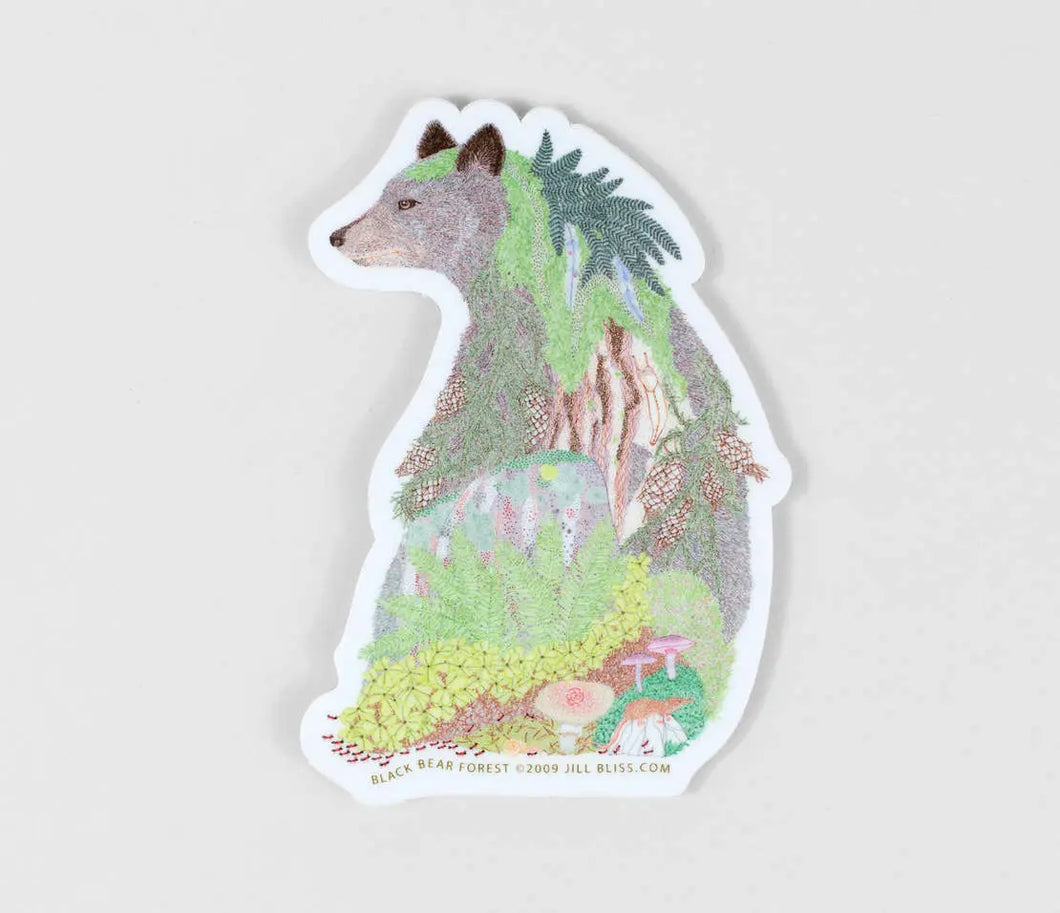 Black Bear Forest Sticker