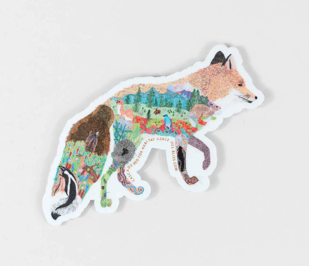 Running Red Fox Sticker