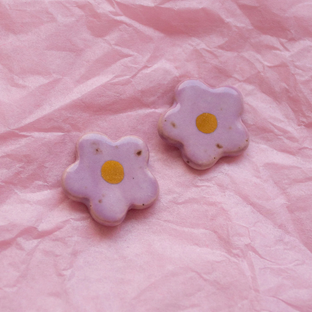 Daisy Stud Ceramic Earrings by Meghan Macwhirter