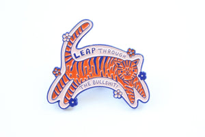 Leap Through Tiger Enamel Pin