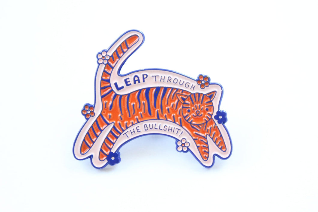 Leap Through Tiger Enamel Pin