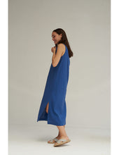 Load image into Gallery viewer, Marine Blue Linen Button Dress
