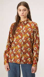 Marigold Retro Floral Blouse