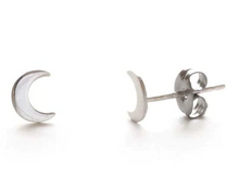 Load image into Gallery viewer, Sterling SIlver Crescent Moon Studs
