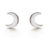 Load image into Gallery viewer, Sterling SIlver Crescent Moon Studs
