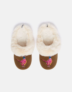 Pleasant Pheasant Fuzzy Slippers