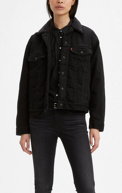 Levi's Sherpa Denim Jacket (Black) – Girl on the Wing