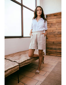 Deep Blue Ocean Linen Short