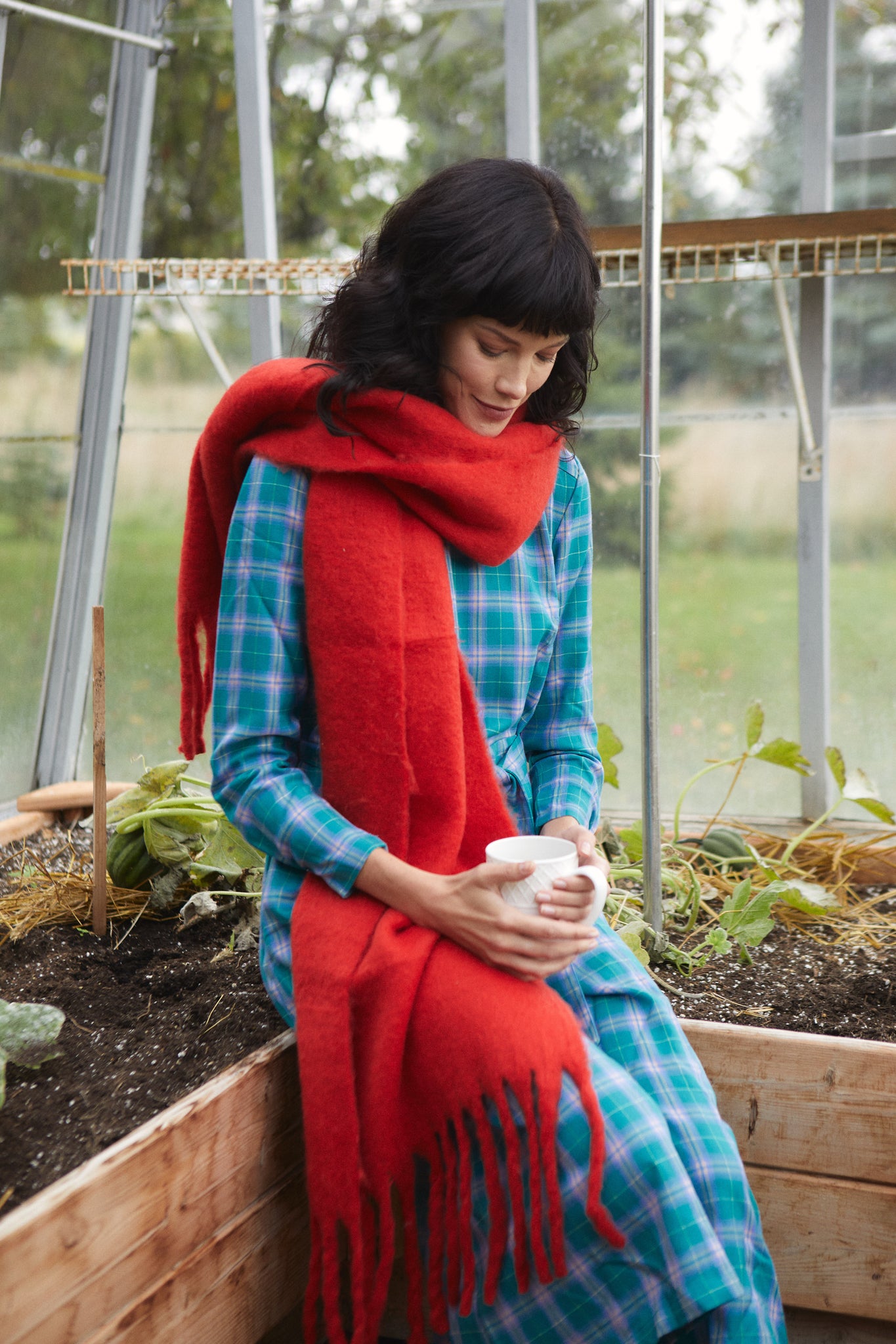 Ladies shop big scarves
